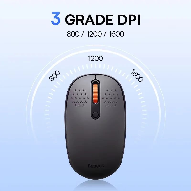 Baseus F01B Tri-Mode Wireless Mouse 2.4G • Bluetooth 5.0 / 3.0 • Silent Click • 1600 DPI • 20m Ultra-Stable Transmission • Ergonomic Design