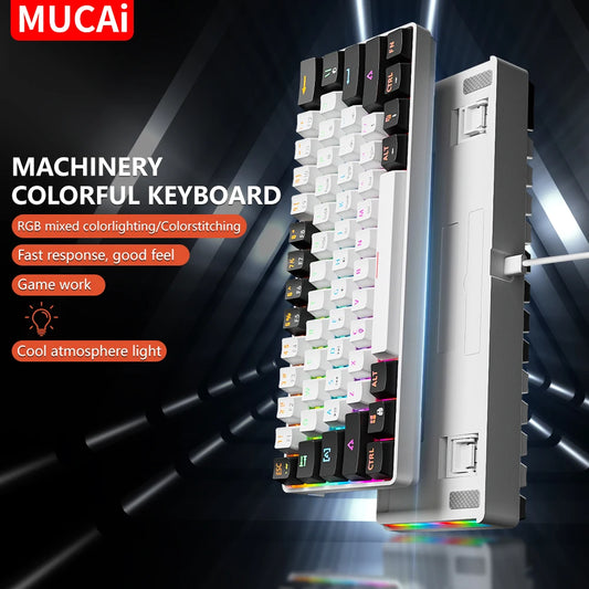 🎮⌨️ MUCAI MK61 RGB Gaming Mechanical Keyboard – 61 Πλήκτρα, Red Switches, Hot-Swappable Ιδανικό για gamers που θέλουν compact μέγεθος, φωτισμό RGB & εξαιρετική αίσθηση πληκτρολόγησης!