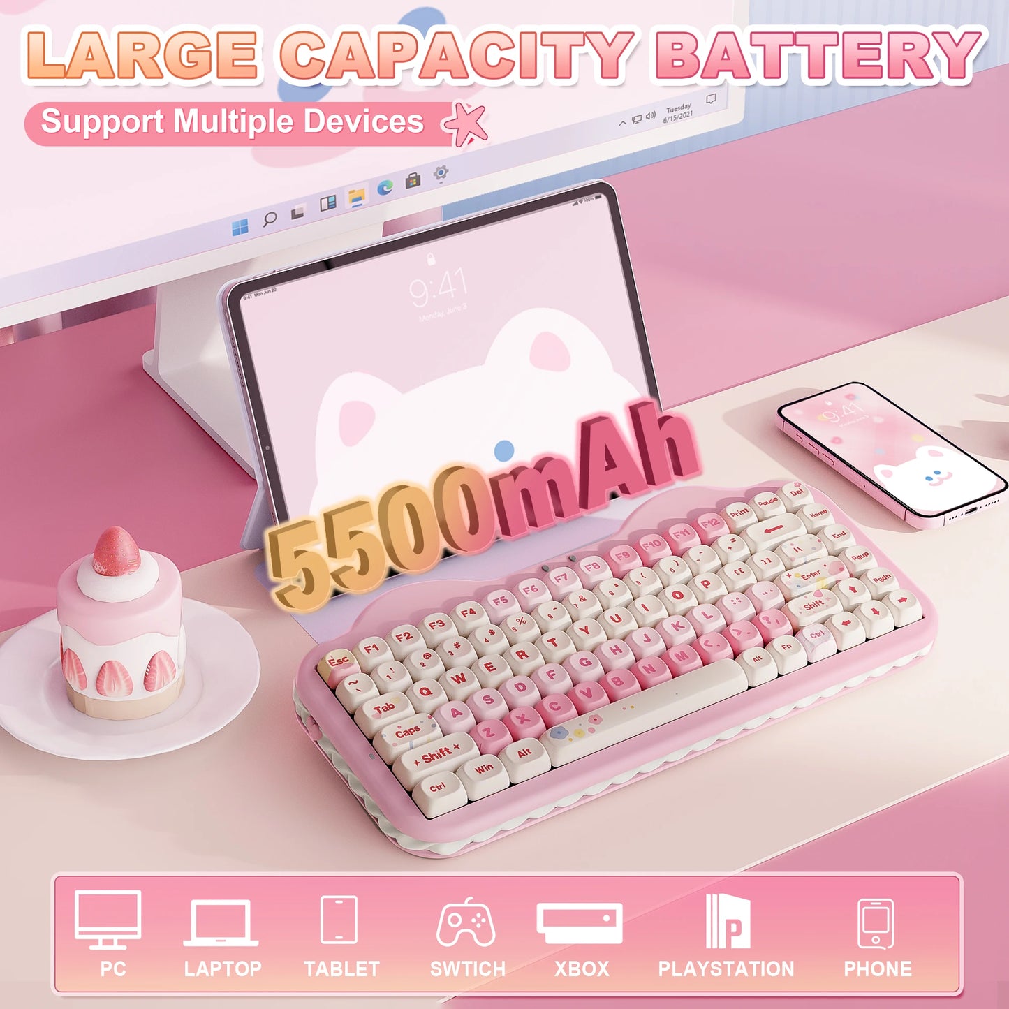 YUNZII C75 Pink Wireless Mechanical Keyboard Το απόλυτο 75% custom keyboard με creamy αίσθηση πληκτρολόγησης