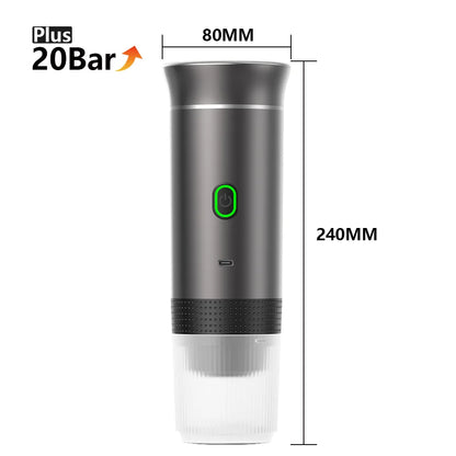 ☕🚗 Wireless Electric Portable Espresso Coffee Machine – 3 σε 1 Καφετιέρα Κάψουλας & Αλεσμένου Καφέ για Σπίτι, Αυτοκίνητο & Camping