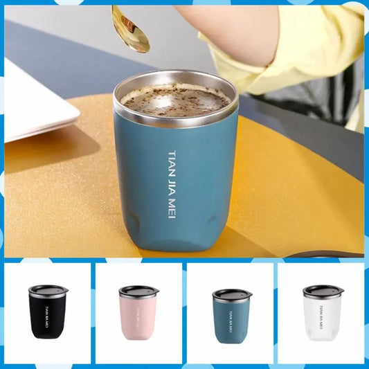☕ 300ml Θερμός Κούπα Καφέ | 304 Stainless Steel Double Layer Thermal Mug – Leakproof Travel Cup with Lid