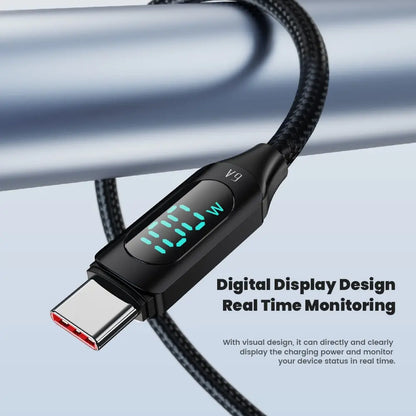 ⚡🔌 Toocki 100W USB-C Fast Charging Cable – Ταχύτατη Φόρτιση με Ψηφιακή Ένδειξη 🎯
