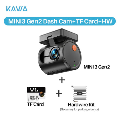 🚗📹 KAWA MINI 3 Gen2 Dash Cam – 2K WiFi Car Camera με Night Vision & Voice Control