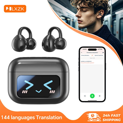 🎧 M100 – Ασύρματα Bluetooth Ακουστικά Μεταφραστής με Οθόνη Αφής & ANC