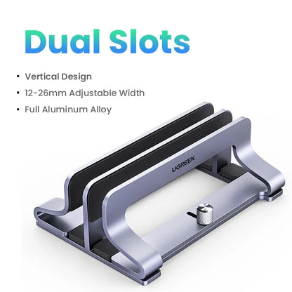 💻📐 UGREEN Vertical Laptop Stand – Αλουμινένια Κάθετη Βάση Laptop & Tablet 🎯