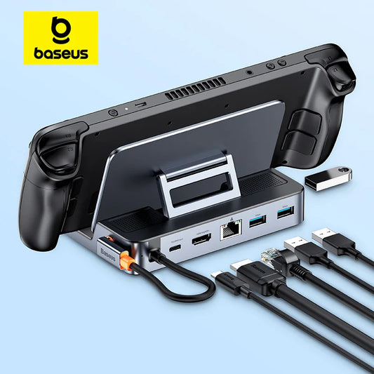 🎮🔌 Baseus 6-in-1 USB-C Docking Station – 4K@60Hz | Gigabit Ethernet | USB 3.0