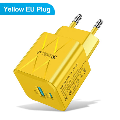 ⚡🔌 PD 25W USB-C Fast Charger 🚀📱 (2 Θύρες – USB-A + USB-C)