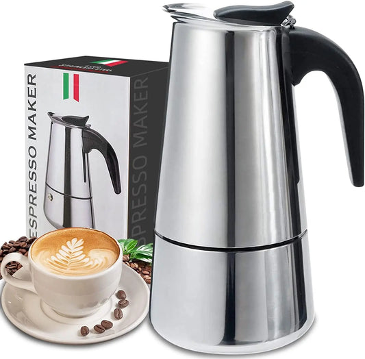 ☕✨ Κλασική Moka Pot – Για Έντονο & Αρωματικό Espresso στο Σπίτι! ✨☕  Stainless Steel Moka Coffee Maker Pot