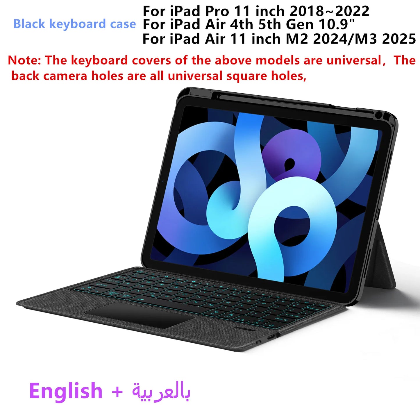 💻✨ HUWEI Magic Keyboard Case – Με Backlight & TouchPad για iPad Air & iPad Pro 11" 📱