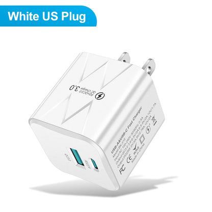 ⚡🔌 PD 25W USB-C Fast Charger 🚀📱 (2 Θύρες – USB-A + USB-C)