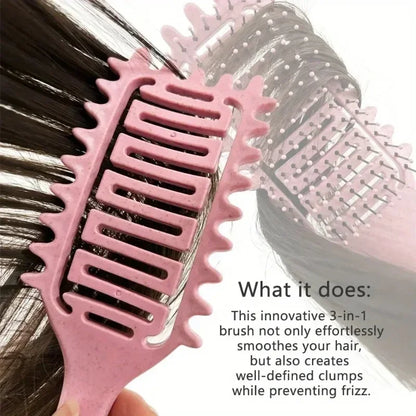 💇‍♀️✨ Curl Define Styling Brush – Βούρτσα για Σγουρά Μαλλιά & Ξεμπέρδεμα 3 σε 1 🌸