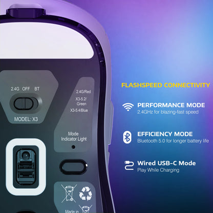 🎮🦈 ATTACK SHARK X3 – Wireless Gaming Mouse 49g Ultra-light με PAW3395 Sensor & 26K DPI 🚀