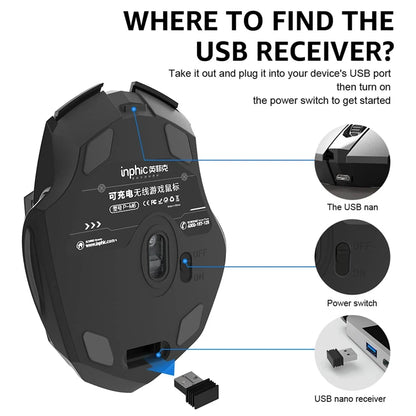 🖱️ INPHIC Tri-Mode Bluetooth & Wireless Mouse – Rechargeable, Silent, Multi-Device ✅ Επαναφορτιζόμενο Ποντίκι 3 σε 1 – Απόλυτη Ελευθερία σε Laptop, Tablet, Smartphone & Desktop!