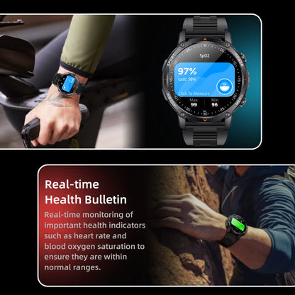 Military Smartwatch με 1400mAh Μπαταρία & Bluetooth Calling