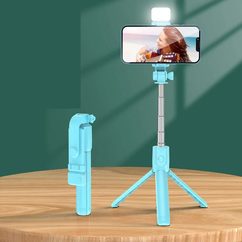 🤳📸 Wireless Bluetooth Selfie Stick Tripod με Ασύρματο Remote & LED Fill Light 💡✨ – Για iOS & Android Smartphones