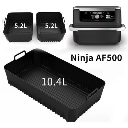 🍕 Σιλικόνη Δίσκος Air Fryer για Ninja AF500 – Αντικολλητικό & Επαναχρησιμοποιήσιμο Liner Basket | Ιδανικό για Pizza, Grill & Baking