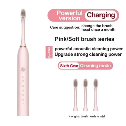 🪥 Electric Ultrasonic Toothbrush X3 – 6 Ταχύτητες | USB Φόρτιση | Αδιάβροχη | Για Ενήλικες & Ζευγάρια