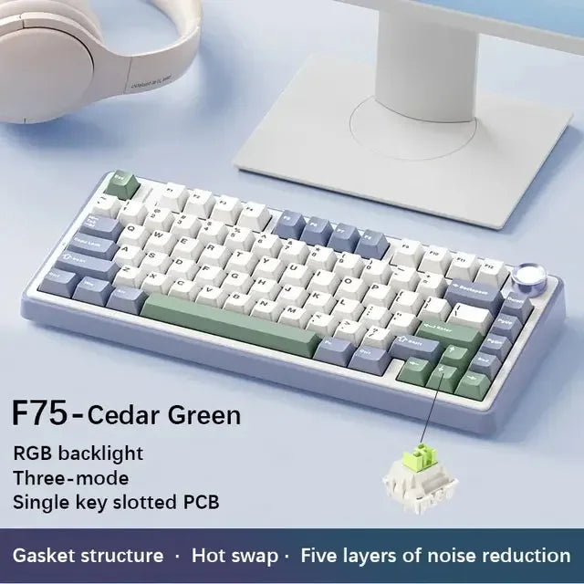 AULA F75 Gaming Mechanical Keyboard RGB – 75% Wireless Layout