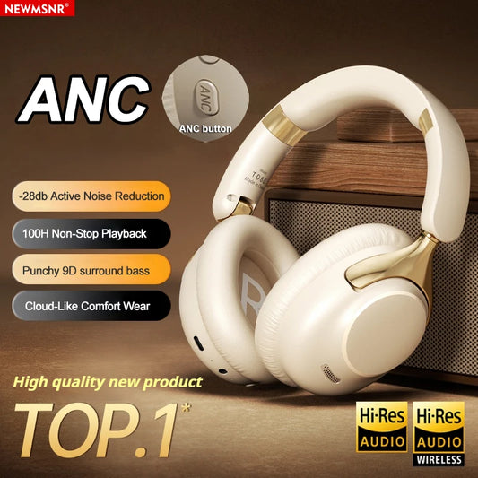 🎧 ANC Noise Reduction Bluetooth 5.4 Headphones – 100 Ώρες Αναπαραγωγή, 360° Ήχος & Ενσωματωμένο Μικρόφωνο | Ασύρματα & Ενσύρματα Over-Ear Ακουστικά