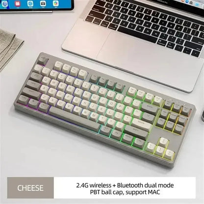 🎮⌨️🖱️ M87 Wireless Keyboard & X7 Mouse – Dual Mode Bluetooth Gaming Σετ με RGB Rainbow Light 🌈🔥
