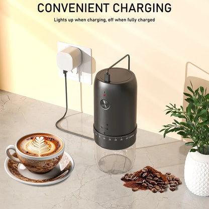 ☕⚡ Φορητός Ηλεκτρικός Μύλος Καφέ USB – 40 Επίπεδα Άλεσης & Επαναφορτιζόμενος ⚡☕