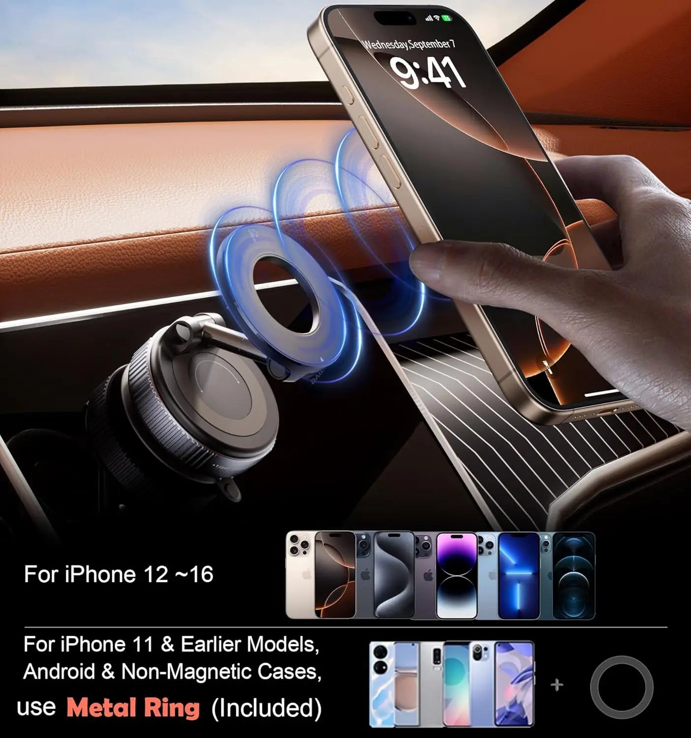 🚗📱 Car Mount Electric Vacuum Magnetic Holder – Μαγνητική Βάση Αυτοκινήτου 360° με Ισχυρή Αναρρόφηση & Πτυσσόμενο Σχέδιο 🧲✨