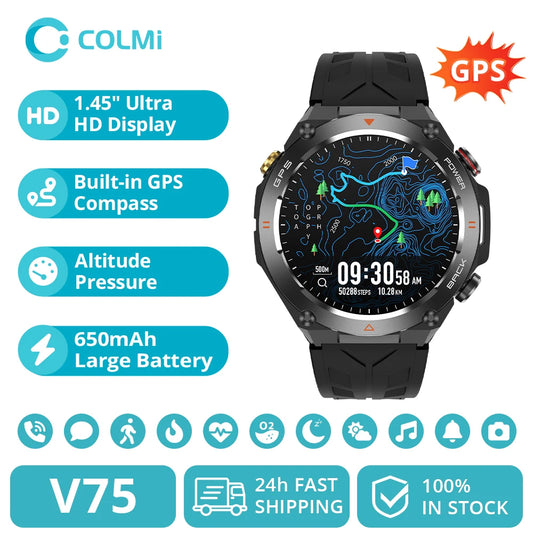 ⌚ COLMI V75 – GPS Smartwatch με Οθόνη 1.45” Ultra HD & Κλήσεις