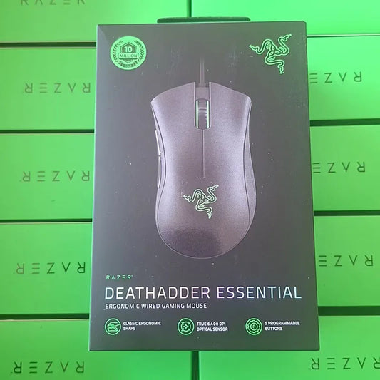 🐍 Razer DeathAdder Essential — Wired Gaming Mouse 6400 DPI • 5 Προγραμματιζόμενα Κουμπιά • Εργονομικός Σχεδιασμός • Για PC & Laptop ⚡🎮