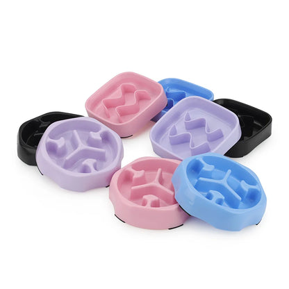 Slow Feeder Bowl 🐾🍽️ | Anti-Choke Design 😸🐶 | For Small Dogs & Cats 🐕🐈 | Square/Round Shape ✅