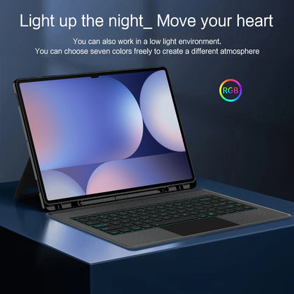 💼⌨️ HUWEI Magic Keyboard Case για Samsung Galaxy Tab S10/S9 Ultra 14.6” 🔥 Με Backlight, TouchPad & Πολλαπλές Γλώσσες (Πορτογαλικά, Ισπανικά, Γερμανικά, Κορεατικά, Εβραϊκά)