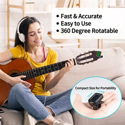 🎸🎶 Guitar Tuner Clip-On – Ηλεκτρονικό Κουρδιστήρι για Κιθάρα, Μπάσο, Ουκουλέλε, Βιολί, Μαντολίνο & Μπαντζό 🎵