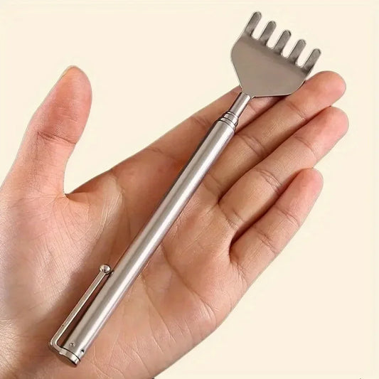 ✨ Practical Telescopic Pocket Scratching Massage Kit – Ανοξείδωτο Επεκτεινόμενο Scratcher Χεριού με Pen Clip 🖊️🖐️