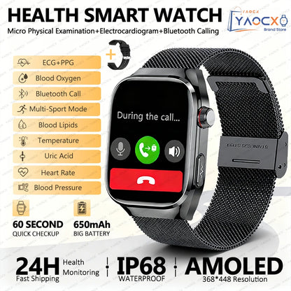 ⌚ AI Health Diagnosis Smart Watch – Advanced Health Analysis Watch with ECG + PPG & Calls
