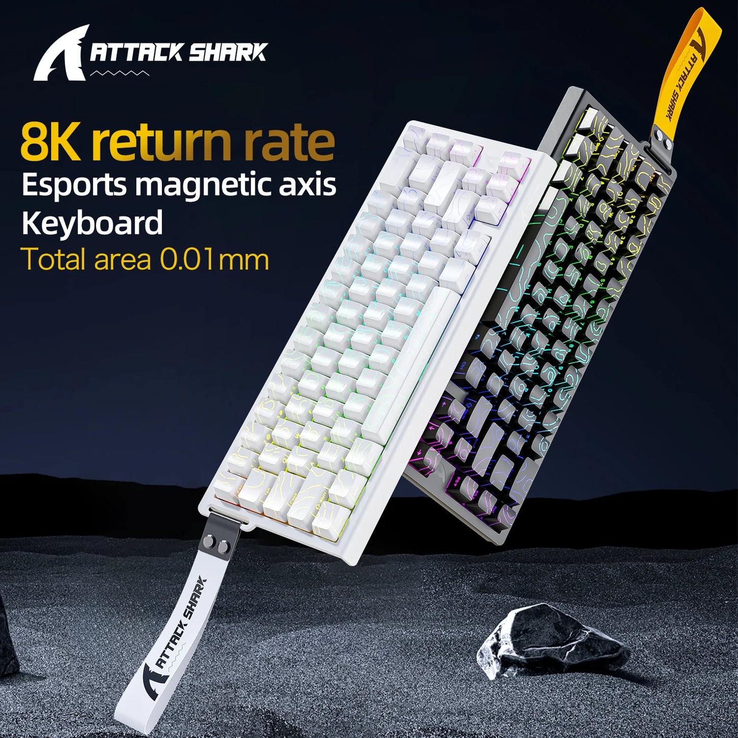 ⌨️⚡ ATTACK SHARK X68HE – Ενσύρματο Μαγνητικό Gaming Keyboard με 0.01mm Rapid Trigger, 8000Hz Polling Rate & RGB 16.8M 🎮✨