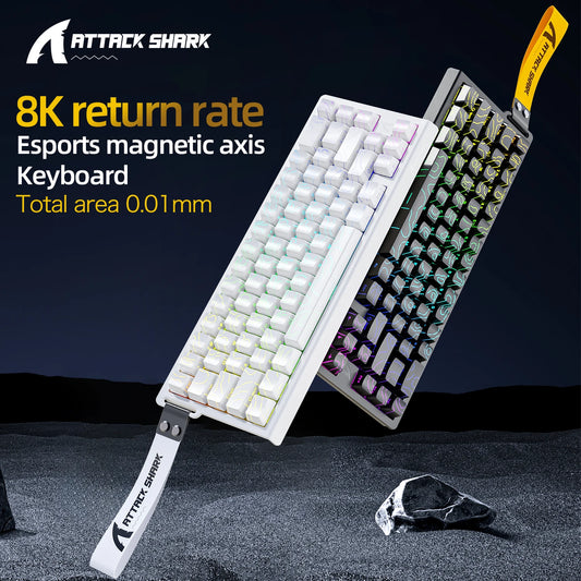 ⌨️⚡ ATTACK SHARK X68HE – Ενσύρματο Μαγνητικό Gaming Keyboard με 0.01mm Rapid Trigger, 8000Hz Polling Rate & RGB 16.8M 🎮✨