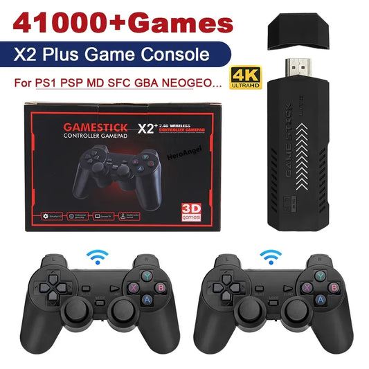 🎮🕹️ X2 Plus GD10 Pro 4K Retro Game Stick – Κονσόλα με 50+ Εξομοιωτές & 2 Ασύρματα Χειριστήρια ✨