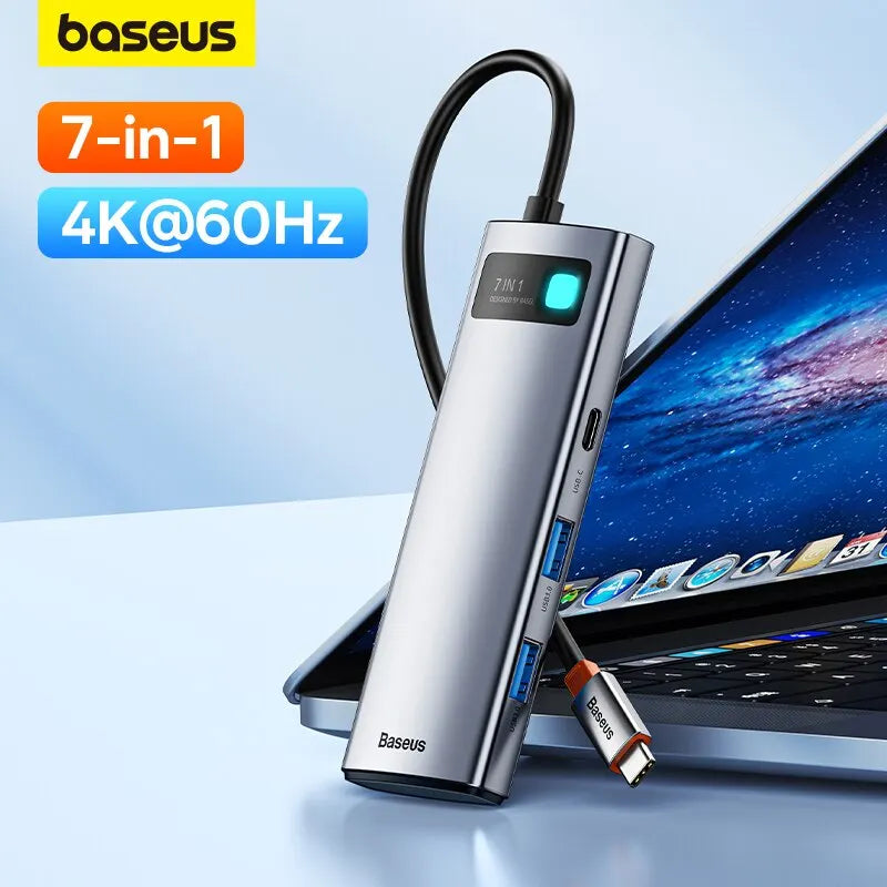 Baseus 7-in-1 Gen 2 USB-C HUB – 4K@60Hz | PD 100W | USB 3.0 | SD/TF
