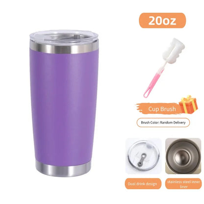 🚗 20oz/590ml Θερμός Κούπα Καφέ & Τσαγιού | Thermo Travel Mug Διπλού Ανοξείδωτου Τοίχου – Hot & Cold Cup