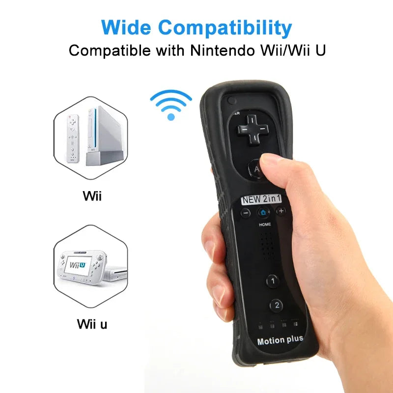 🎮 Wireless Remote Controller + Nunchuck for Nintendo Wii / Wii U | Built-in Motion Plus & Bluetooth | Vibration & Speaker | 3rd Party Controller