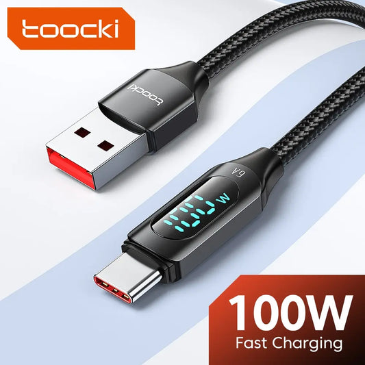 ⚡🔌 Toocki 100W USB-C Fast Charging Cable – Ταχύτατη Φόρτιση με Ψηφιακή Ένδειξη 🎯