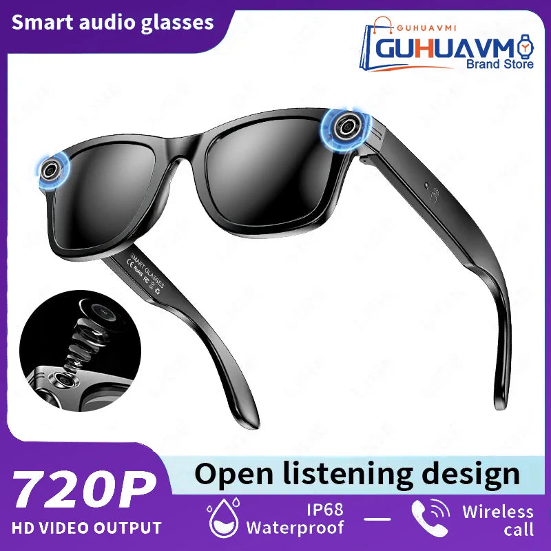 GUHUAVMI W610 AI Smart Glasses - Smart Glasses with 8MP Camera, AI Translation, Bluetooth Calls & Music