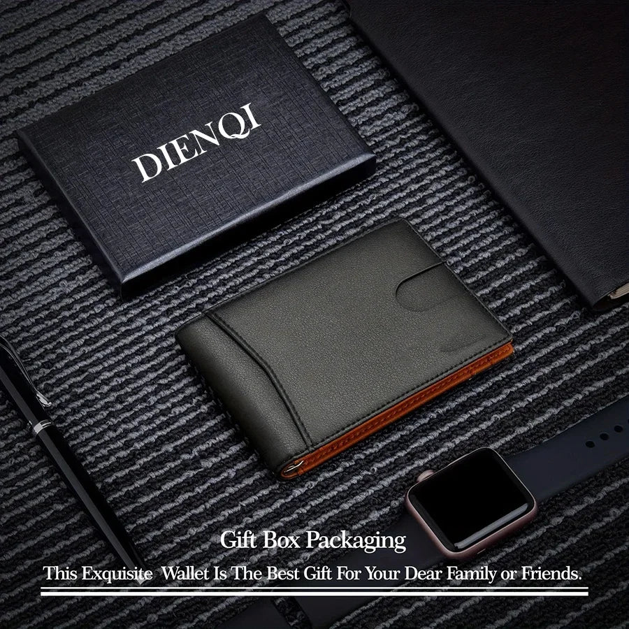 👛🕴️ Ανδρικό Slim Πορτοφόλι – Συνθετικό Δέρμα, RFID Blocking & Money Clip 💳💵