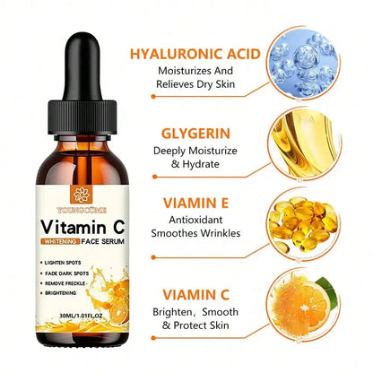 🍊 Vitamin C Facial Essence 30ml – Ενυδάτωση, Αντιγήρανση & Λάμψη