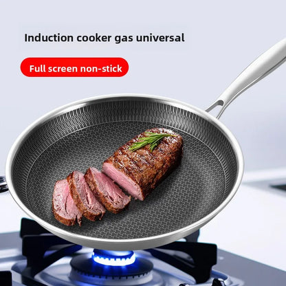 🥩 Τηγάνι 304 Τριπλής Στρώσης Ανοξείδωτου Ατσαλιού – Με Επιφάνεια Honeycomb & Αντικολλητική Τεχνολογία | Ιδανικό για Αυγά & Μπριζόλες