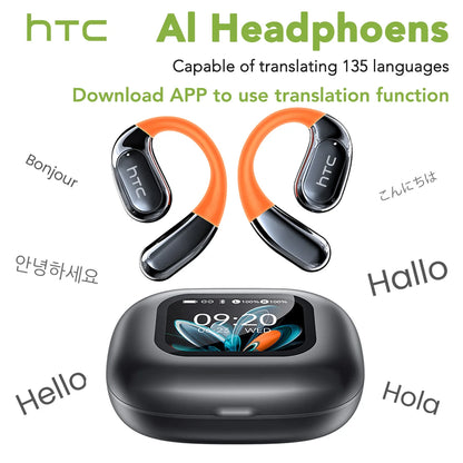 🎧✨ HTC NE27 Wireless Earbuds με AI Translator & LED Earhook 🚀🔊