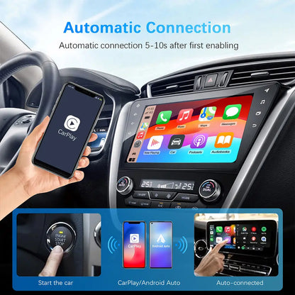 🚗 2-in-1 Wireless CarPlay & Android Auto Adapter | Smart Mini BT + WiFi USB Dongle | Plug & Play | Universal Compatibility for OEM Cars