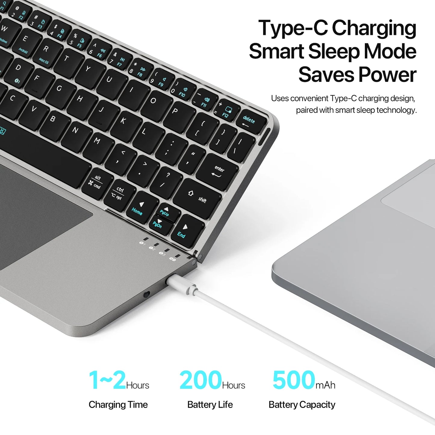 ⌨️📱 Multifunctional Foldable Bluetooth 5.0 Keyboard με Touchpad & Phone Holder