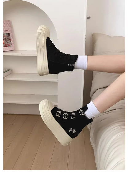 👟 CHABELLA Γυναικεία Ψηλά Sneakers με Λουράκι & Φερμουάρ – High Street Style 2025