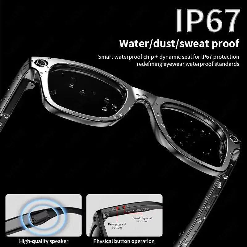 GUHUAVMI W610 AI Smart Glasses - Smart Glasses with 8MP Camera, AI Translation, Bluetooth Calls & Music