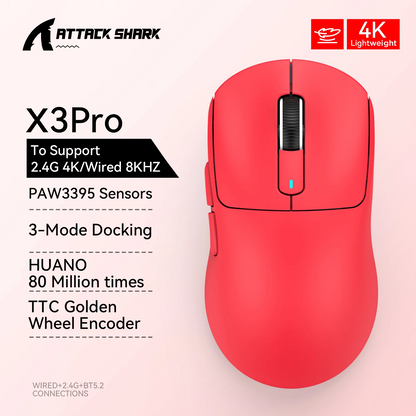 🦈⚡ Attack Shark X3 / X3 Pro – Ultra-Light Gaming Mouse με PAW3395 & Tri-Mode